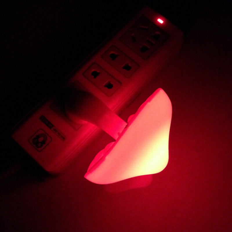 LED Night Light Mushroom Wall Socket Lamp EU US Plug Warm White Light-control Sensor