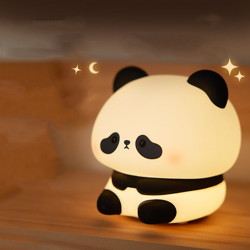 Panda Night Lights For Kids Cute Animal Silicone Timing Rechargeable Lamp