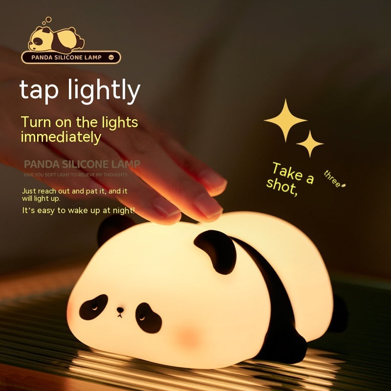 Panda Night Lights For Kids Cute Animal Silicone Timing Rechargeable Lamp