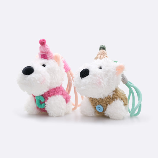 Westie Terrier Plush Bag Charm Keychain