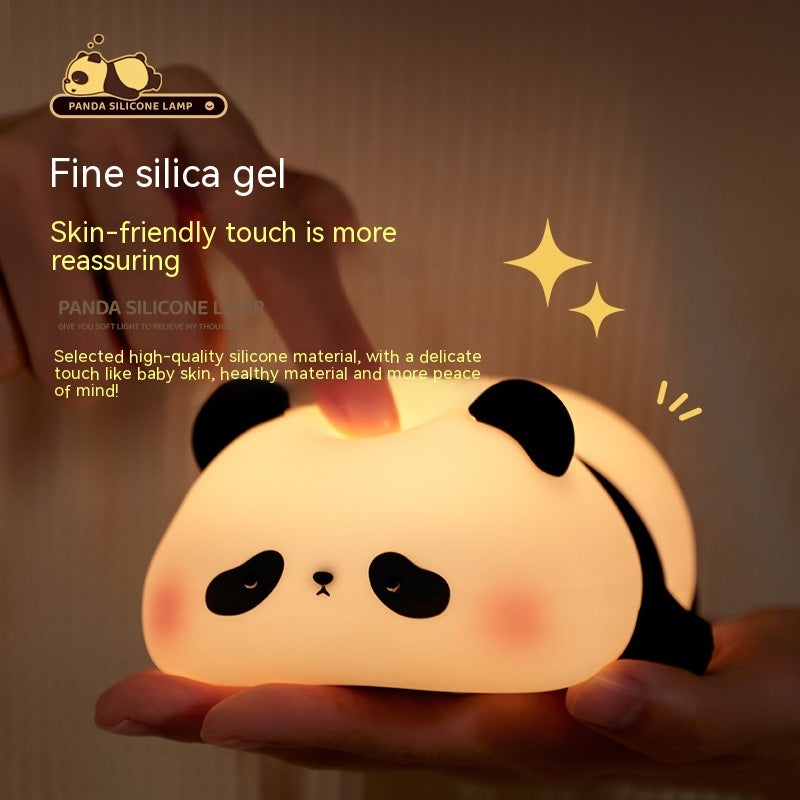 Panda Night Lights For Kids Cute Animal Silicone Timing Rechargeable Lamp