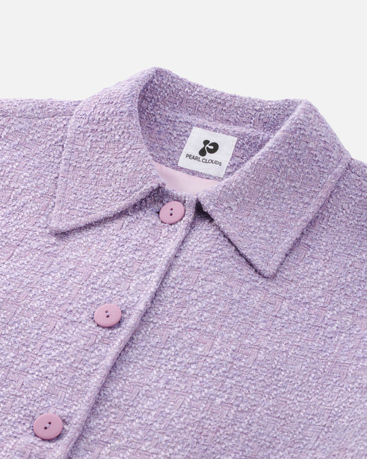 Lavender Tweed Button Jacket