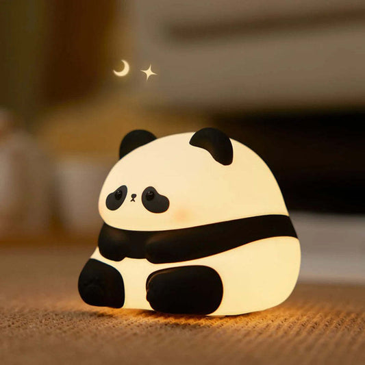 Panda Night Lights For Kids Cute Animal Silicone Timing Rechargeable Lamp