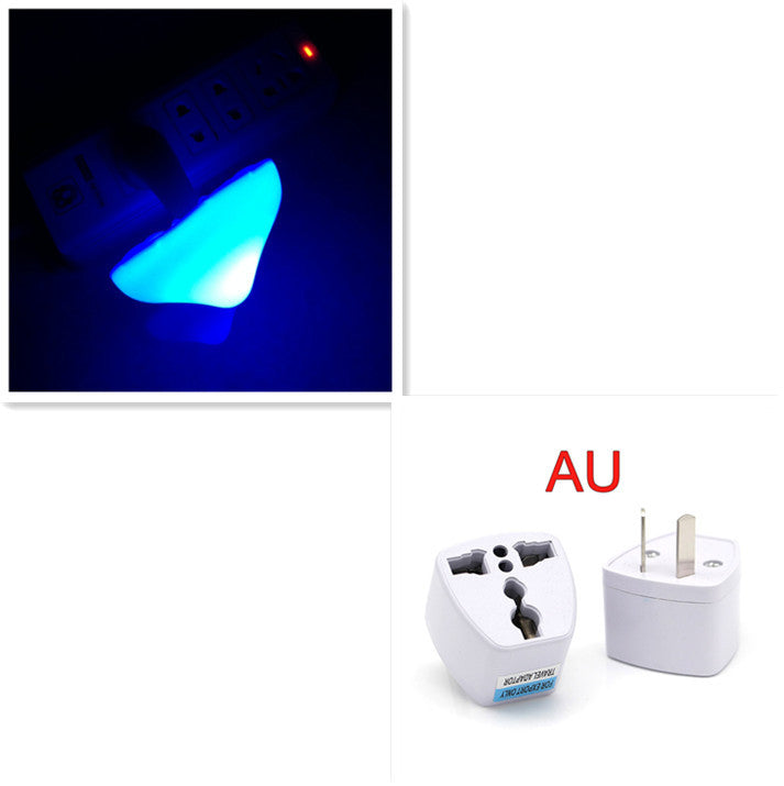 LED Night Light Mushroom Wall Socket Lamp EU US Plug Warm White Light-control Sensor