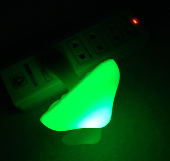 LED Night Light Mushroom Wall Socket Lamp EU US Plug Warm White Light-control Sensor
