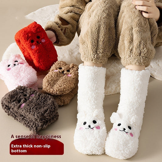 Cute Warm Velvet Japanese-style Non-slip Socks