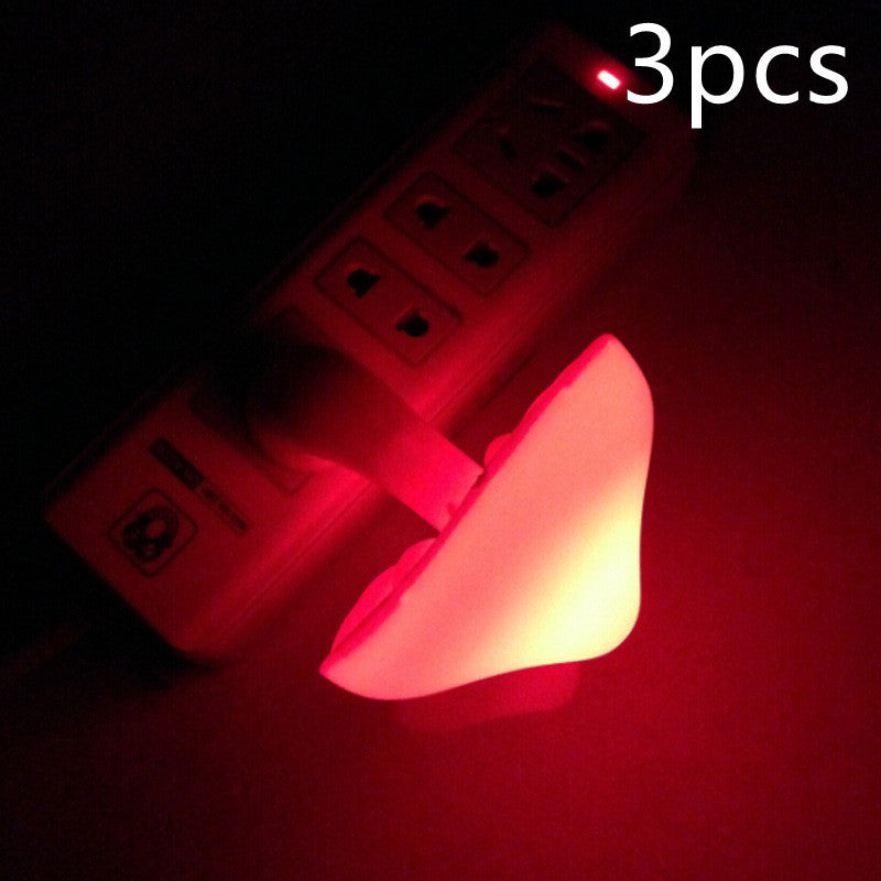 LED Night Light Mushroom Wall Socket Lamp EU US Plug Warm White Light-control Sensor