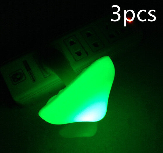 LED Night Light Mushroom Wall Socket Lamp EU US Plug Warm White Light-control Sensor
