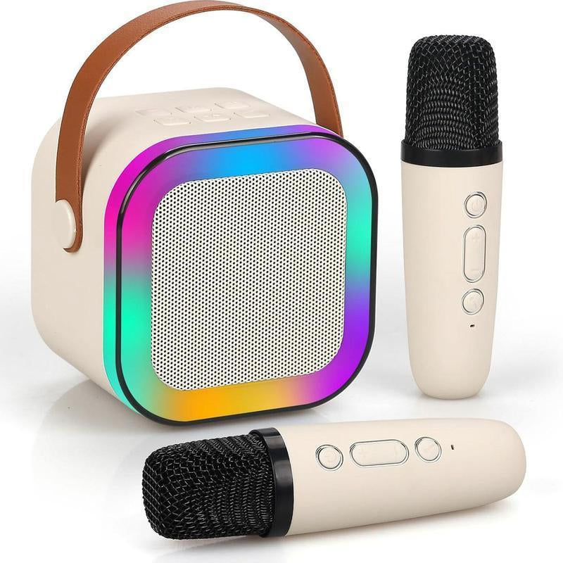 Perfect for Kids and Adults Newest Bluetooth Karaoke Speaker with 2 Wireless Microphones and LED Lights Ideal for Birthday Parties & Family Fun Karaoke Machine Family Party