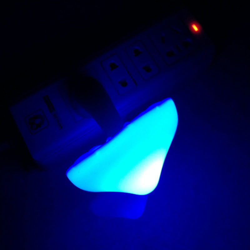 LED Night Light Mushroom Wall Socket Lamp EU US Plug Warm White Light-control Sensor