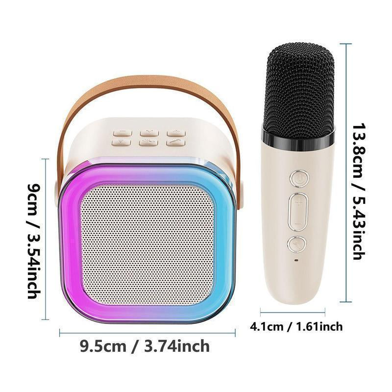 Perfect for Kids and Adults Newest Bluetooth Karaoke Speaker with 2 Wireless Microphones and LED Lights Ideal for Birthday Parties & Family Fun Karaoke Machine Family Party