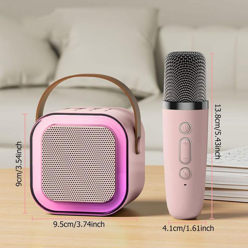 Perfect for Kids and Adults Newest Bluetooth Karaoke Speaker with 2 Wireless Microphones and LED Lights Ideal for Birthday Parties & Family Fun Karaoke Machine Family Party