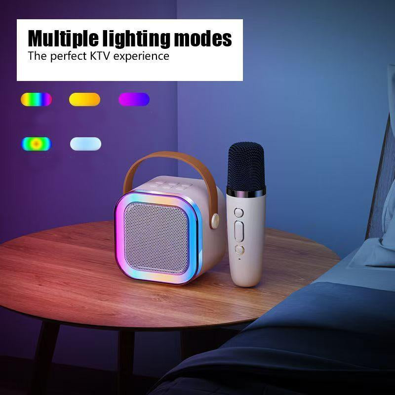 Perfect for Kids and Adults Newest Bluetooth Karaoke Speaker with 2 Wireless Microphones and LED Lights Ideal for Birthday Parties & Family Fun Karaoke Machine Family Party