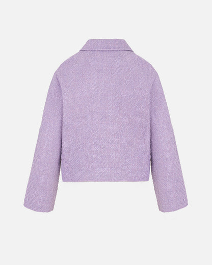 Lavender Tweed Button Jacket