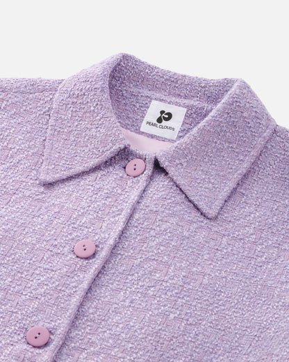 Lavender Tweed Button Jacket