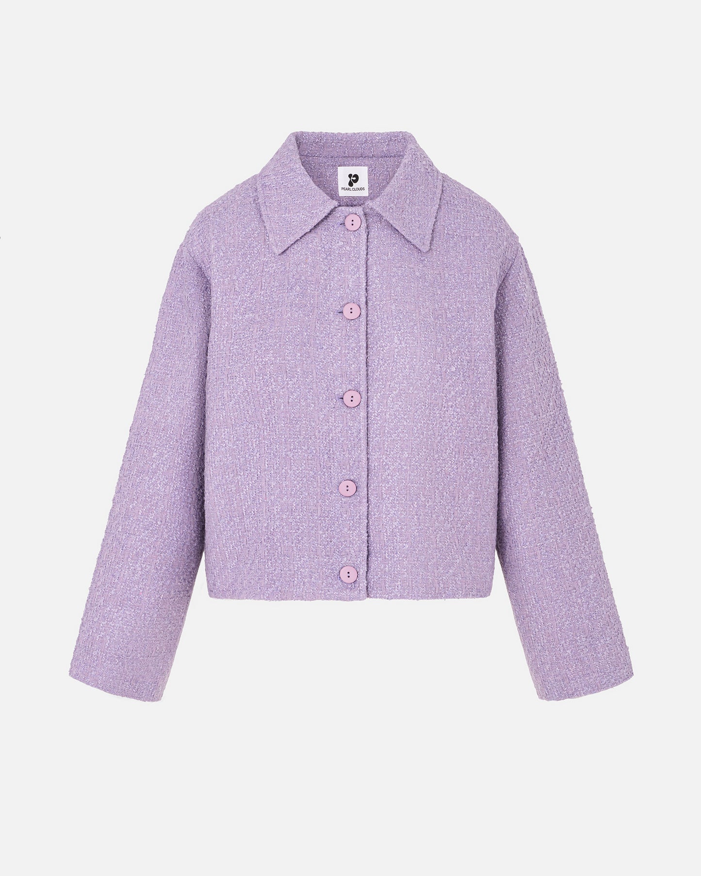 Lavender Tweed Button Jacket