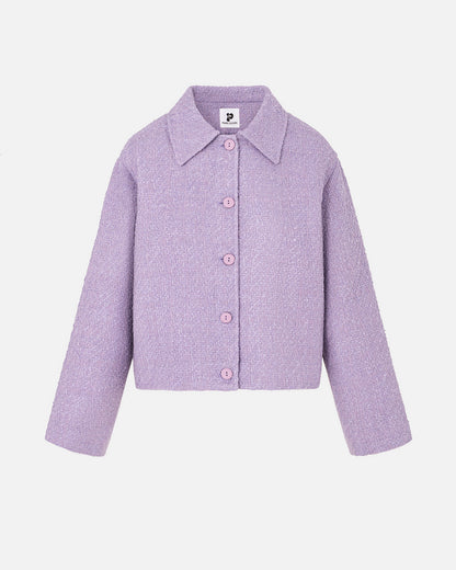 Lavender Tweed Button Jacket