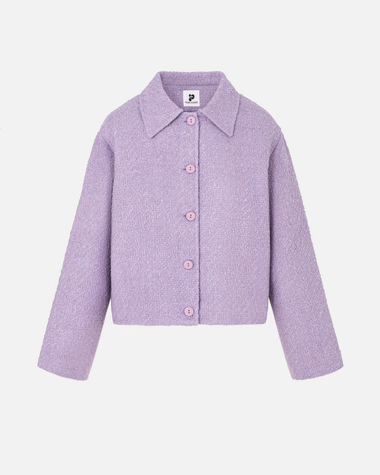 Lavender Tweed Button Jacket