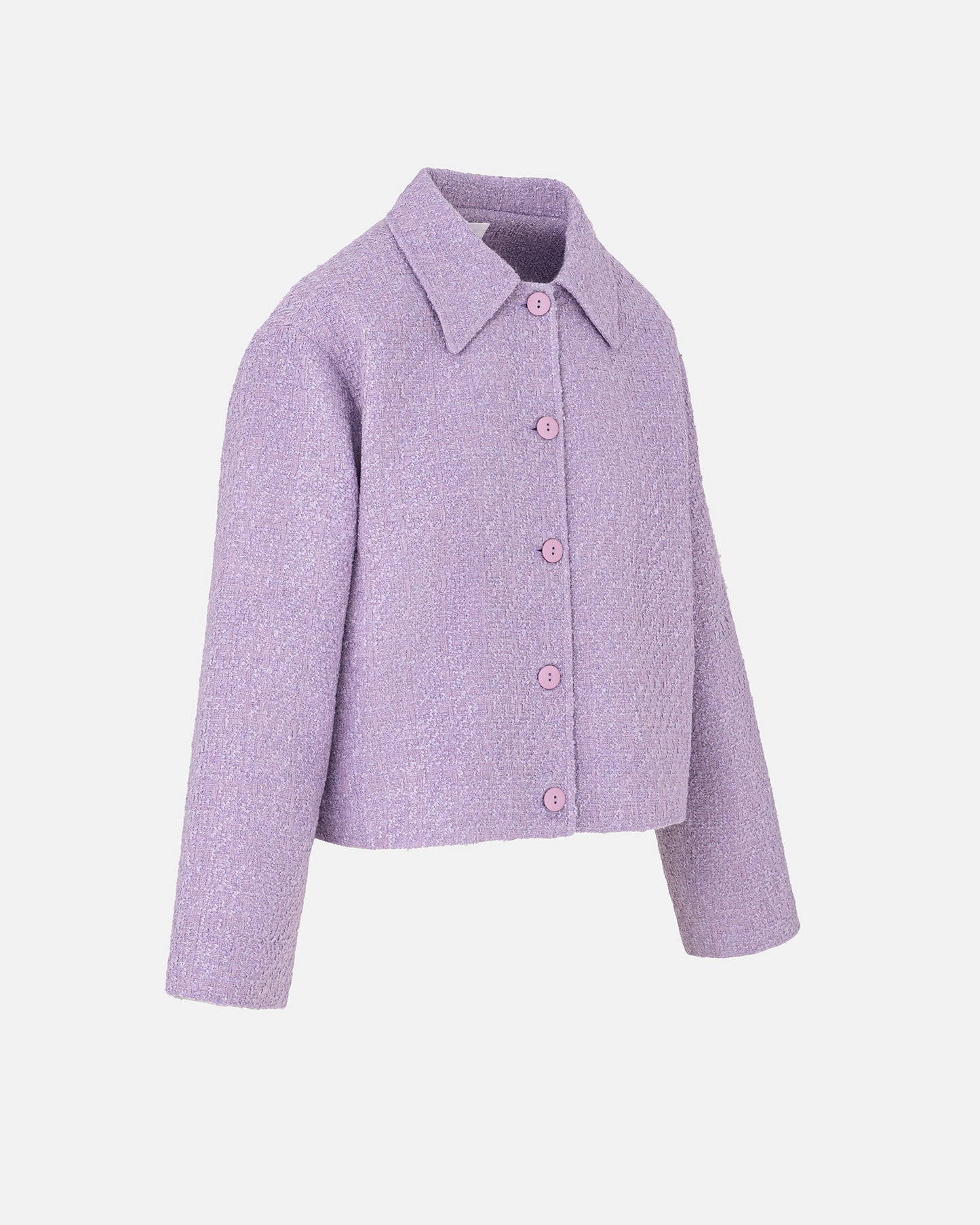 Lavender Tweed Button Jacket
