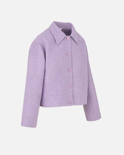 Lavender Tweed Button Jacket