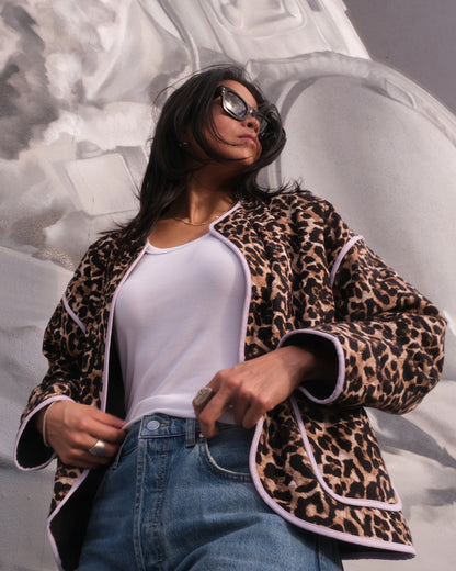 The Piped Leopard Jacket